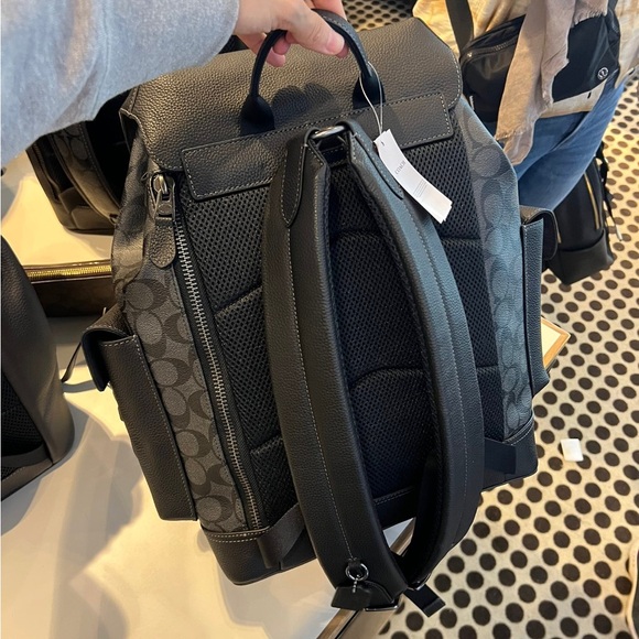 NWT！COACH Hudson Backpack In Signature Canvas COACH CB839 Gunmetal/Charcoal/Blac - Picture 5 of 11